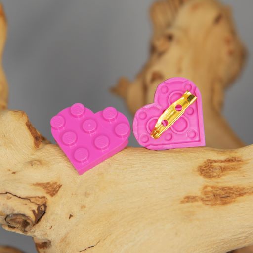 Heart Shaped Lego Brooch