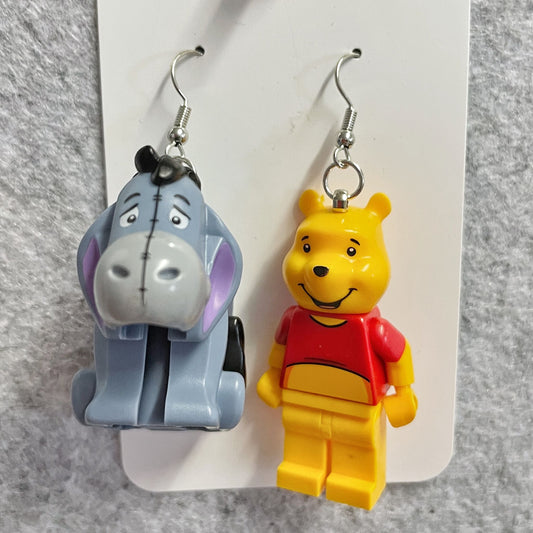 Lego®Winnie the Pooh and Eeyore Minifig Hook Earrings